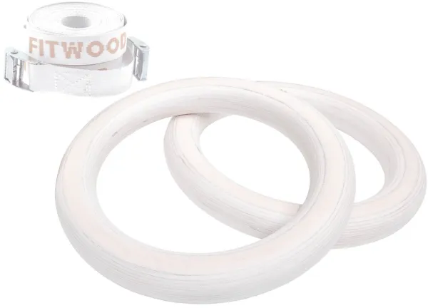 FitWood ULPU MINI Gym Rings 25mm - Glazing Surface / White Strap