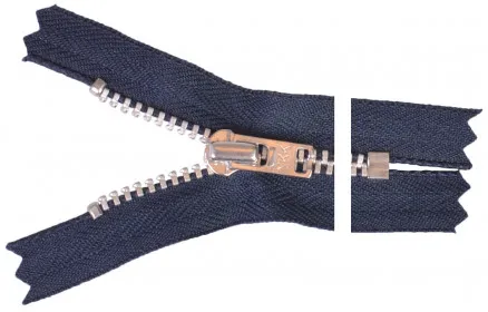 YKK Zip Aluminium 12cm 4mm Navy