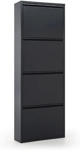 Ode, Shoe rack, black, H136x50x15 cm